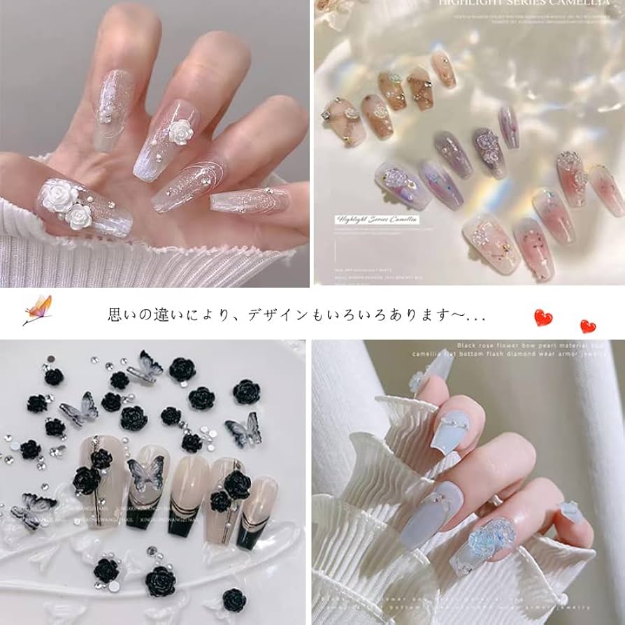 Amazon | ブランド「CQJSYL]ネイルパーツ お花パーツ 9色9個入