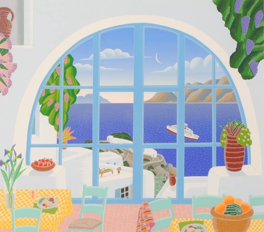 Amazon.co.jp: トーマス・マックナイト 絵画 海 絵 風景画 ギリシャ