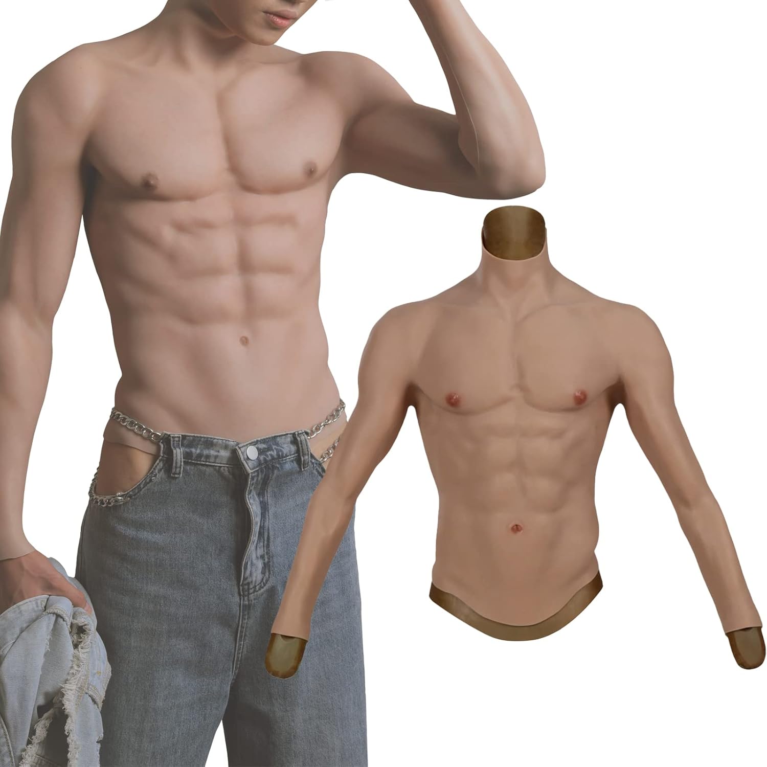 Amazon.co.jp: [BodhiTCM] 筋肉スーツ 長袖 ファスナー付き シリコン