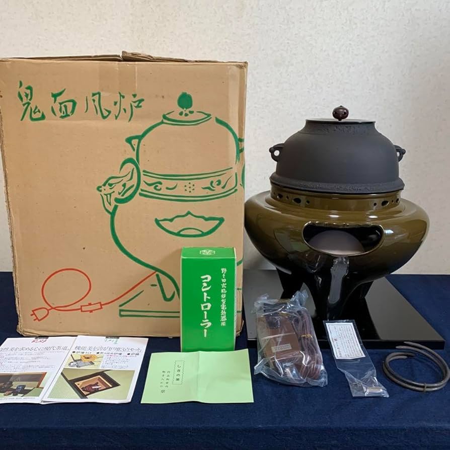 初売り 株創功野々田 茶道具 風炉 電熱 敷板真塗 株創功野々田 茶道具
