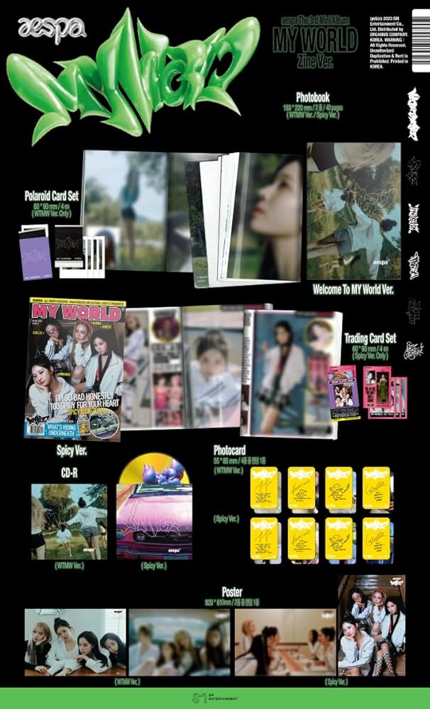aespa MY WORLD 3rd Mini Album ZINE Welcome To MY World Version CD+