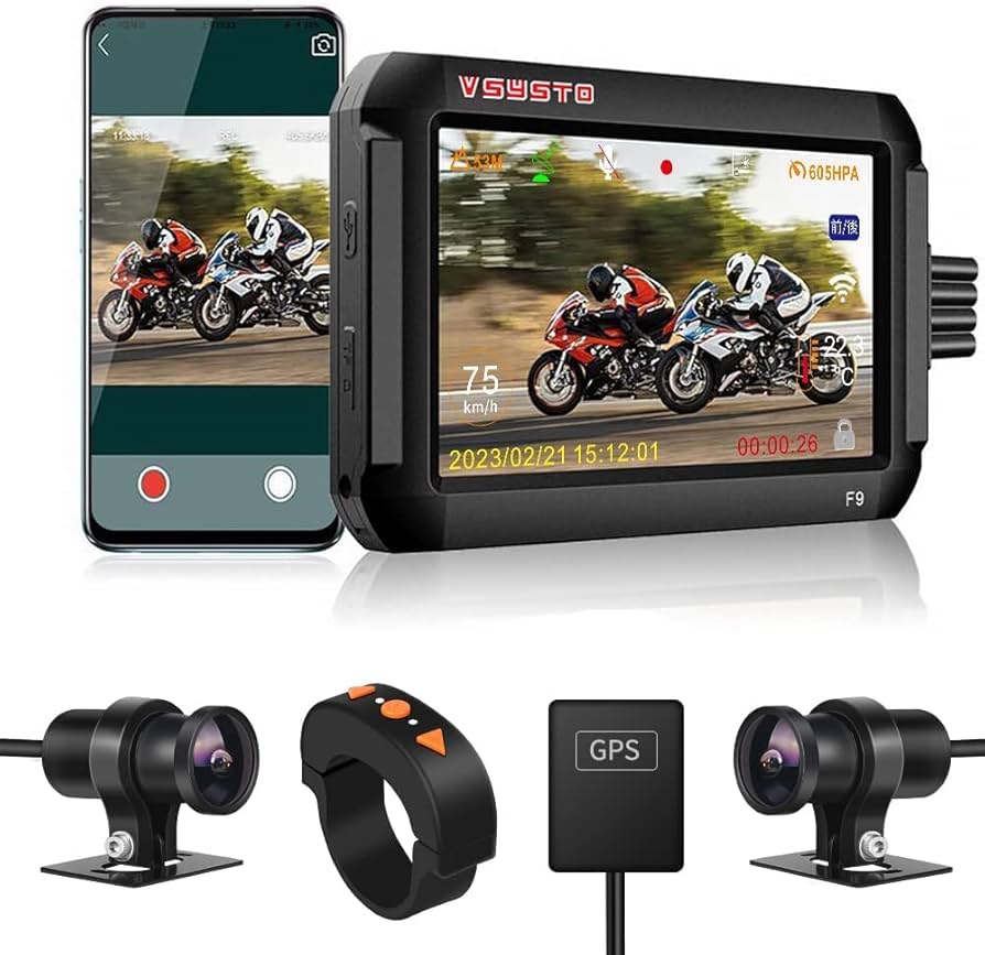 Amazon.co.jp: VSYSTO バイク用ドライブレコーダー前後カメラ STARVIS