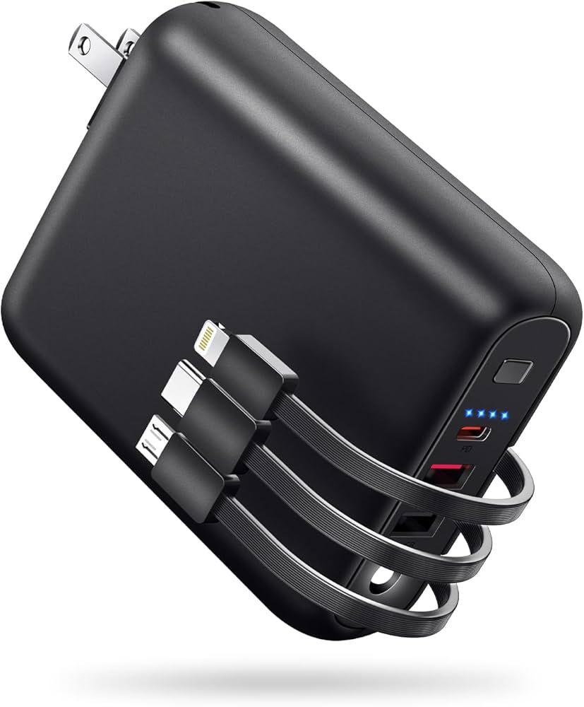 Amazon | 【2024新登場 & 15000mAh大容量 & 3本ケーブル内蔵