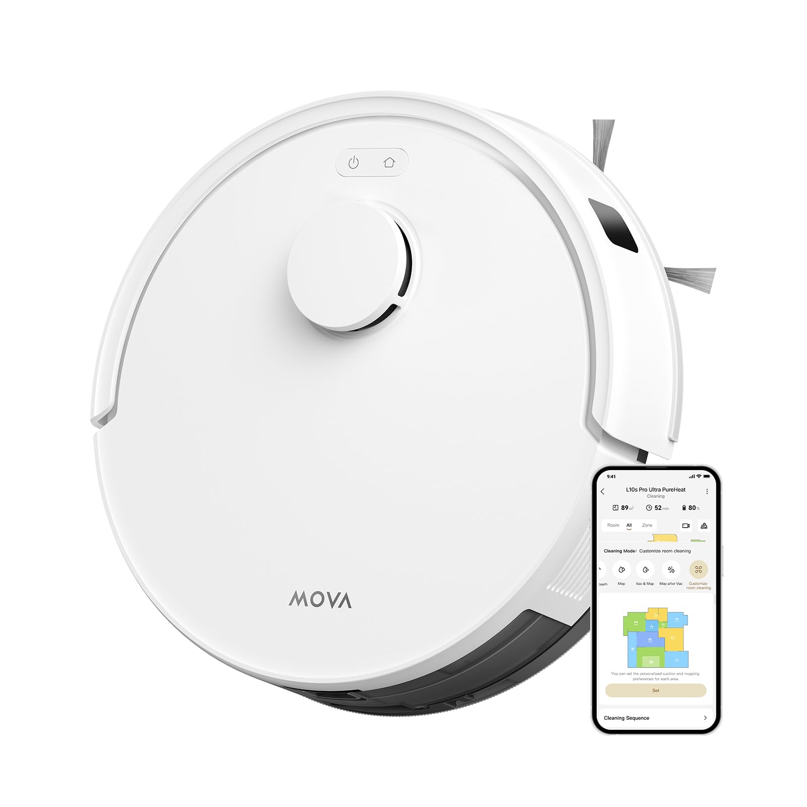 Amazon | MOVA E20 ロボット掃除機 水拭き 強力吸引 5000Pa 床拭き LDS