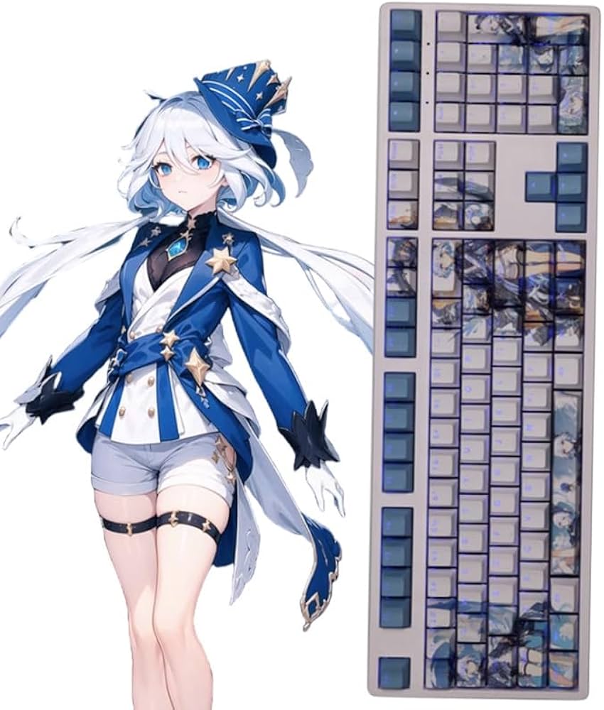 Amazon.co.jp: 原神 フリーナ キーキャップ PBT 108キー 交換用 キー