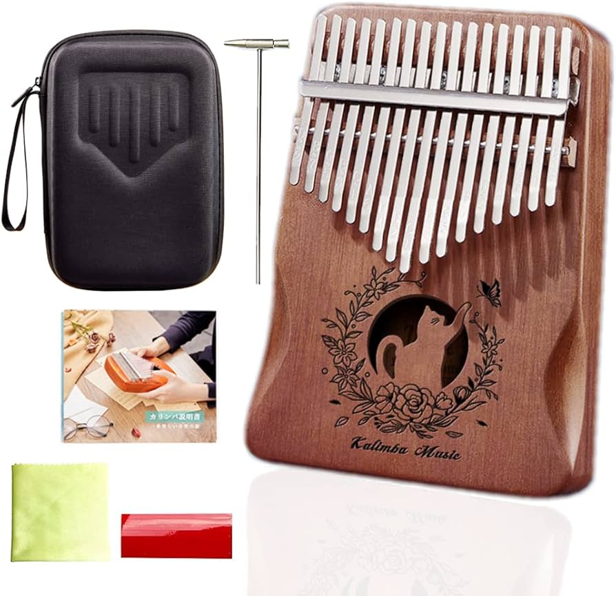 seeds カリンバ 本体と専用ケースと調律用ハンマー付き 17音 暖かい