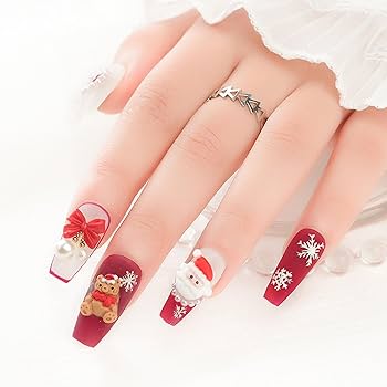 Amazon | クリスマス ネイルパーツ 3ケース入り 3D 立体 可愛い サンタ