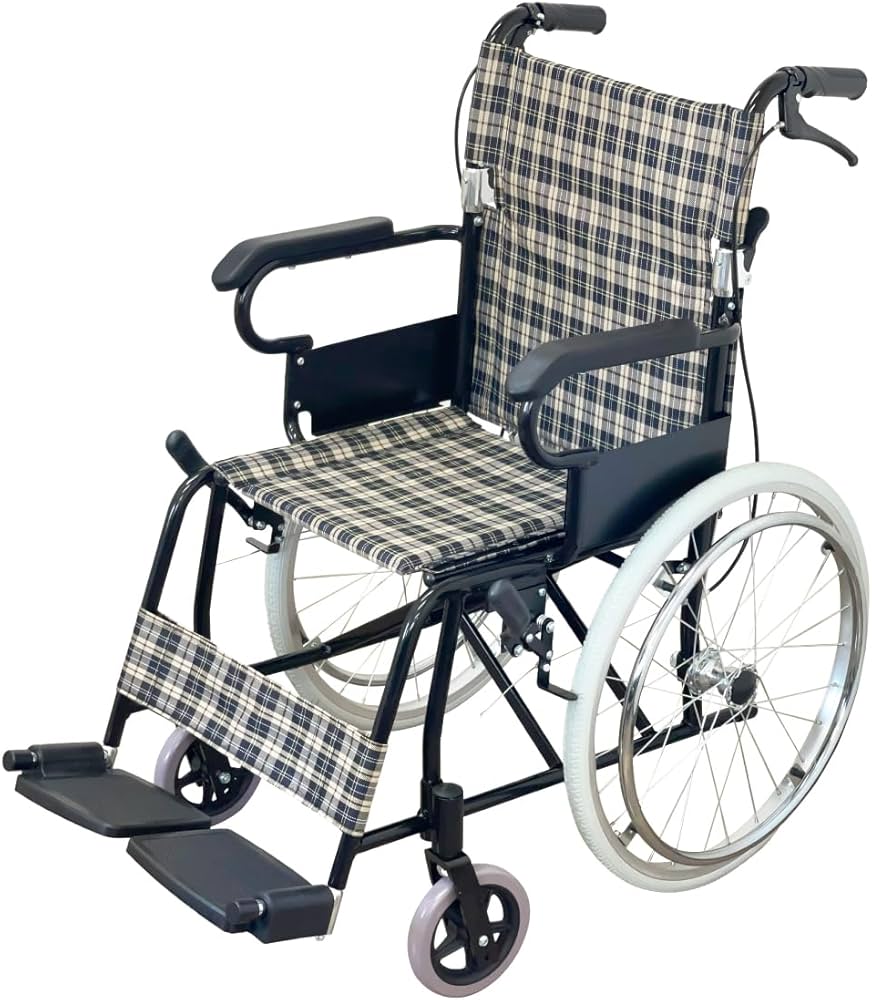 Amazon | 【介助・自走 兼用】 楽々健 折り畳み式 車椅子 福祉用具専門