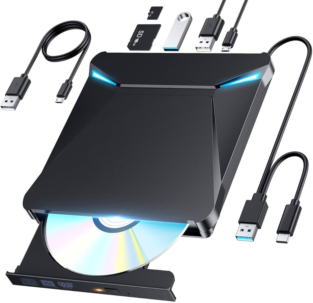 Amazon.co.jp: DVDドライブ 外付け 『2025革新高速版・1台多役』 外