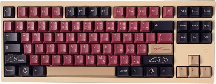 Amazon.com: Japanese Keycaps 129 Keys PBT Red Samurai Keycap Set