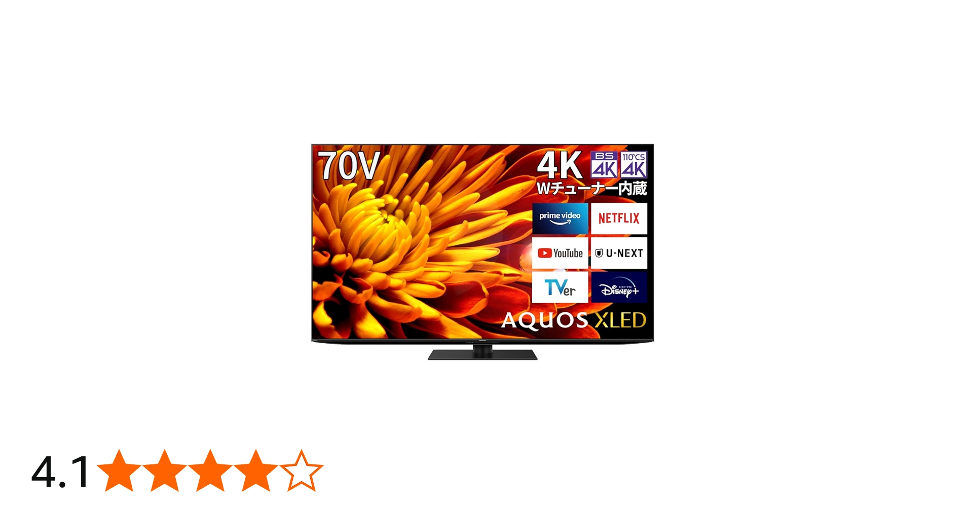 Amazon | シャープ 70V型 4K テレビ AQUOS XLED 4T-C70EP1 mini LED