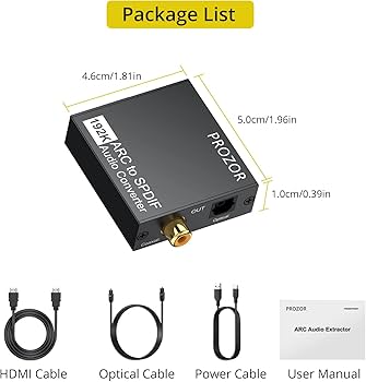 PROZOR 192KHz HDMI ARC to Optical Audio Adapter, 7ft/2.1m ARC