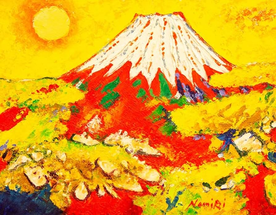 空飛ぶ画家糸川裕志のポップアートの富士山曼荼羅の一点です。アクリル
