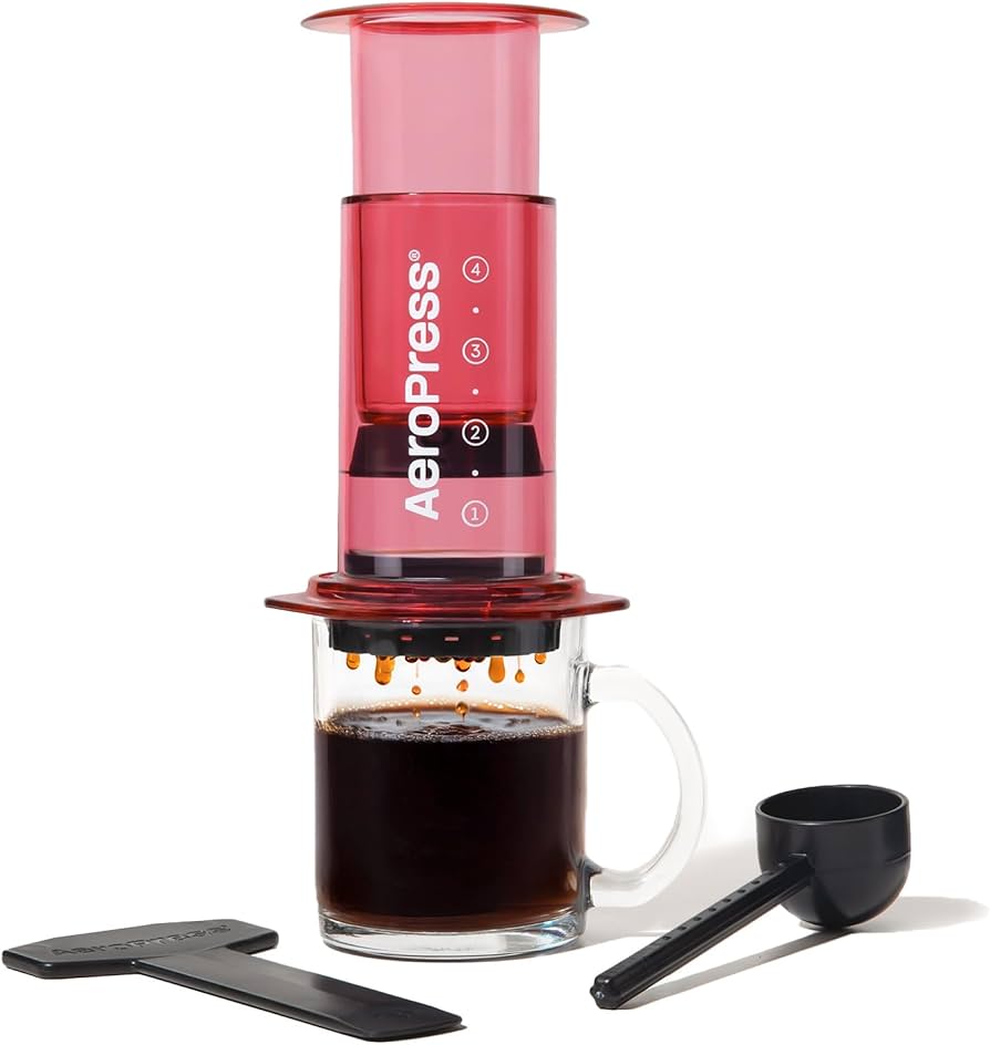 Amazon.com: AeroPress Clear Red Coffee Press - All-in-One French