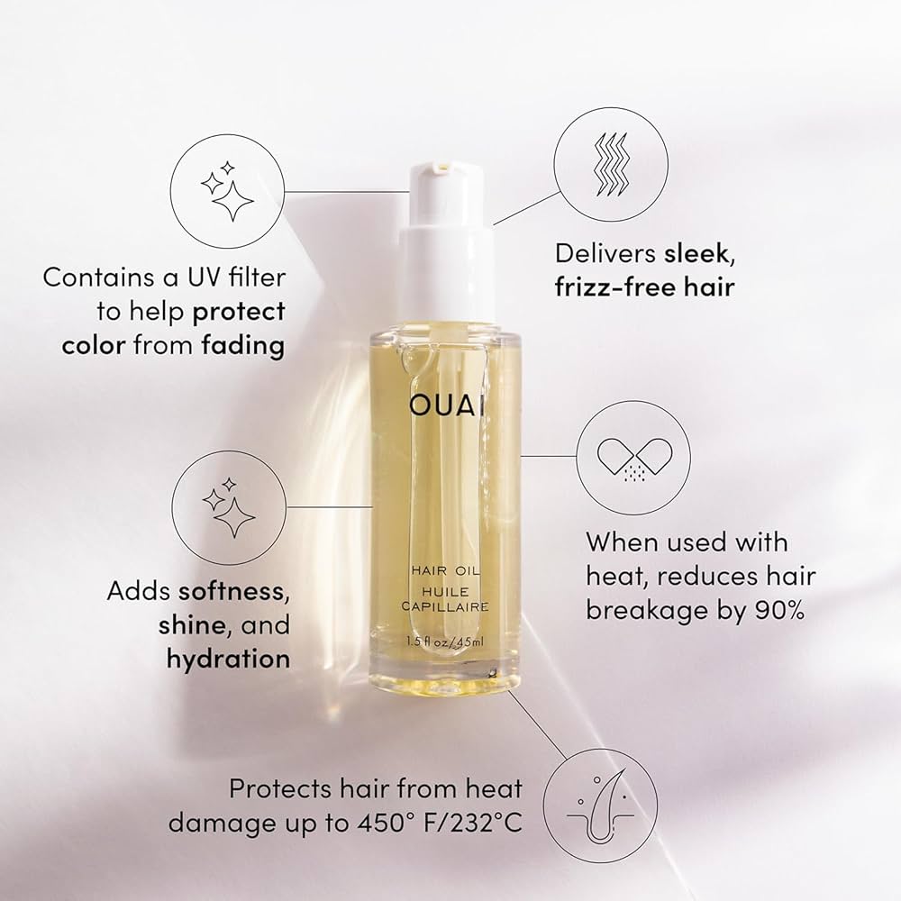 Amazon.com: OUAI Hair Oil Travel Size - Hair Heat Protectant Oil