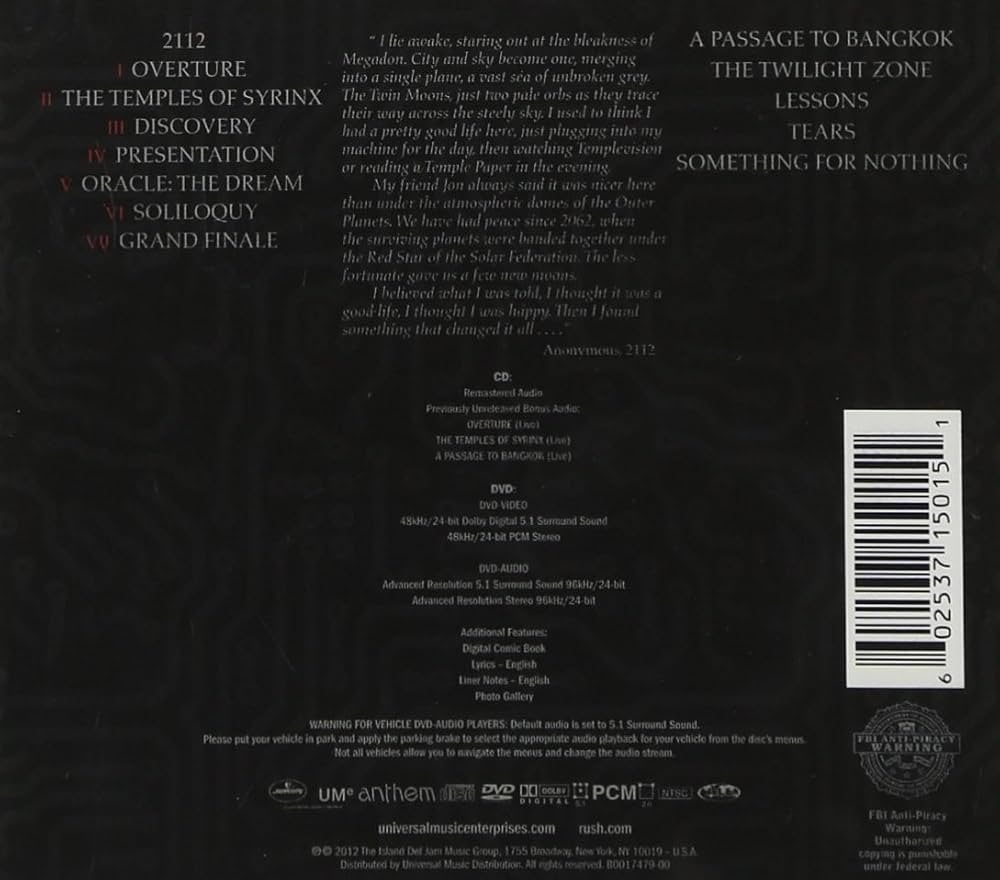 RUSH - 2112 [CD + 5.1 Audio DVD Deluxe Edition] - Amazon.com Music