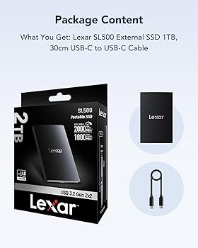 Amazon | Lexar SL500 外付けSSD 2TB USB3.2 Gen2x2 ポータブルSSD