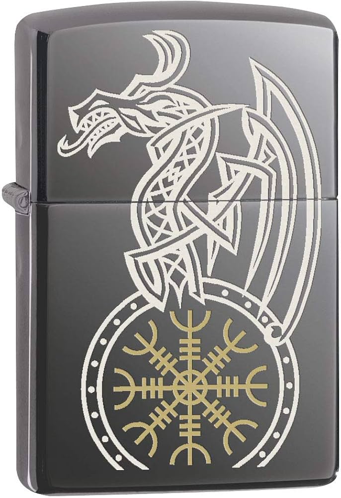 Amazon.com: Zippo Lighter: Viking Dragon - Black Ice 80625
