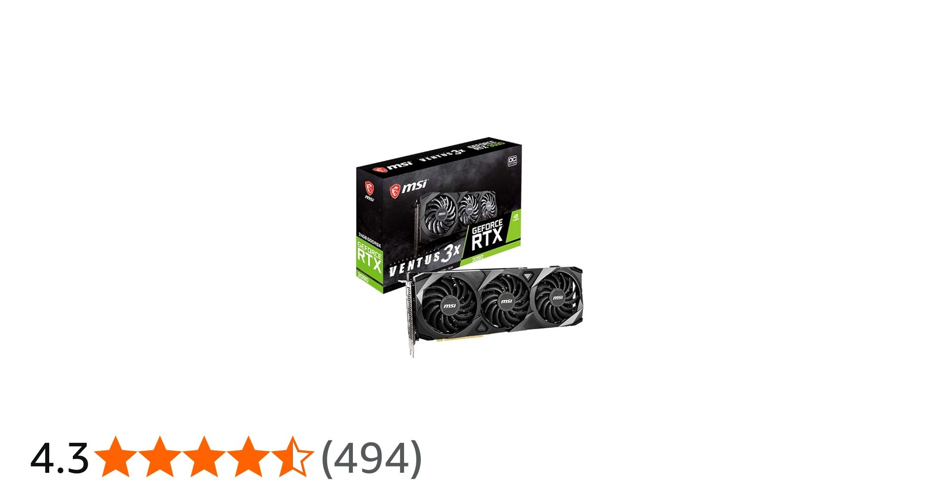 Amazon | MSI GeForce RTX 3090 VENTUS 3X 24G OC グラフィックス