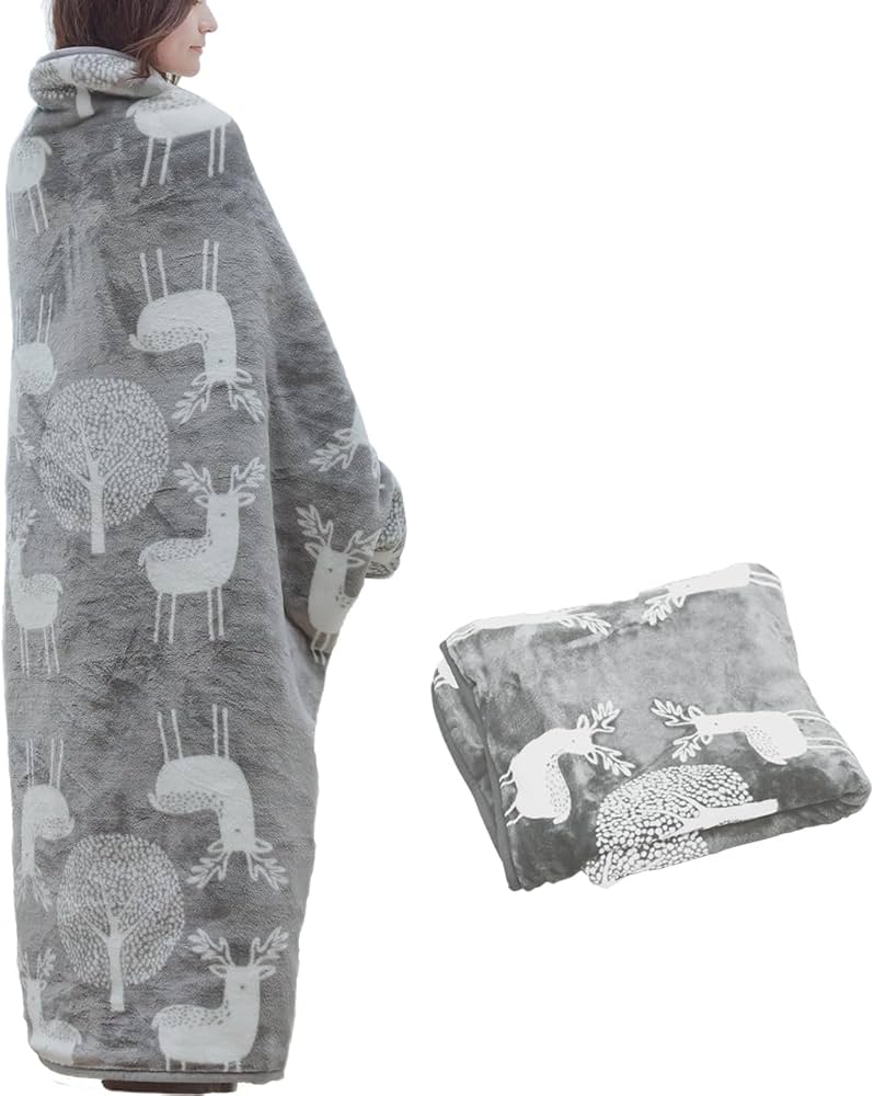 Amazon | 電気毛布 着る毛布 とろけるフランネル 着る電気毛布 curun
