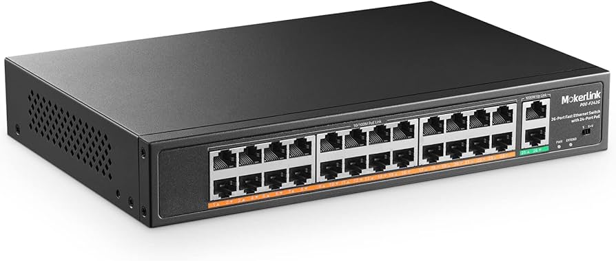 MokerLink 24 Port PoE Switch with 2 Gigabit Uplink Port, 400W High