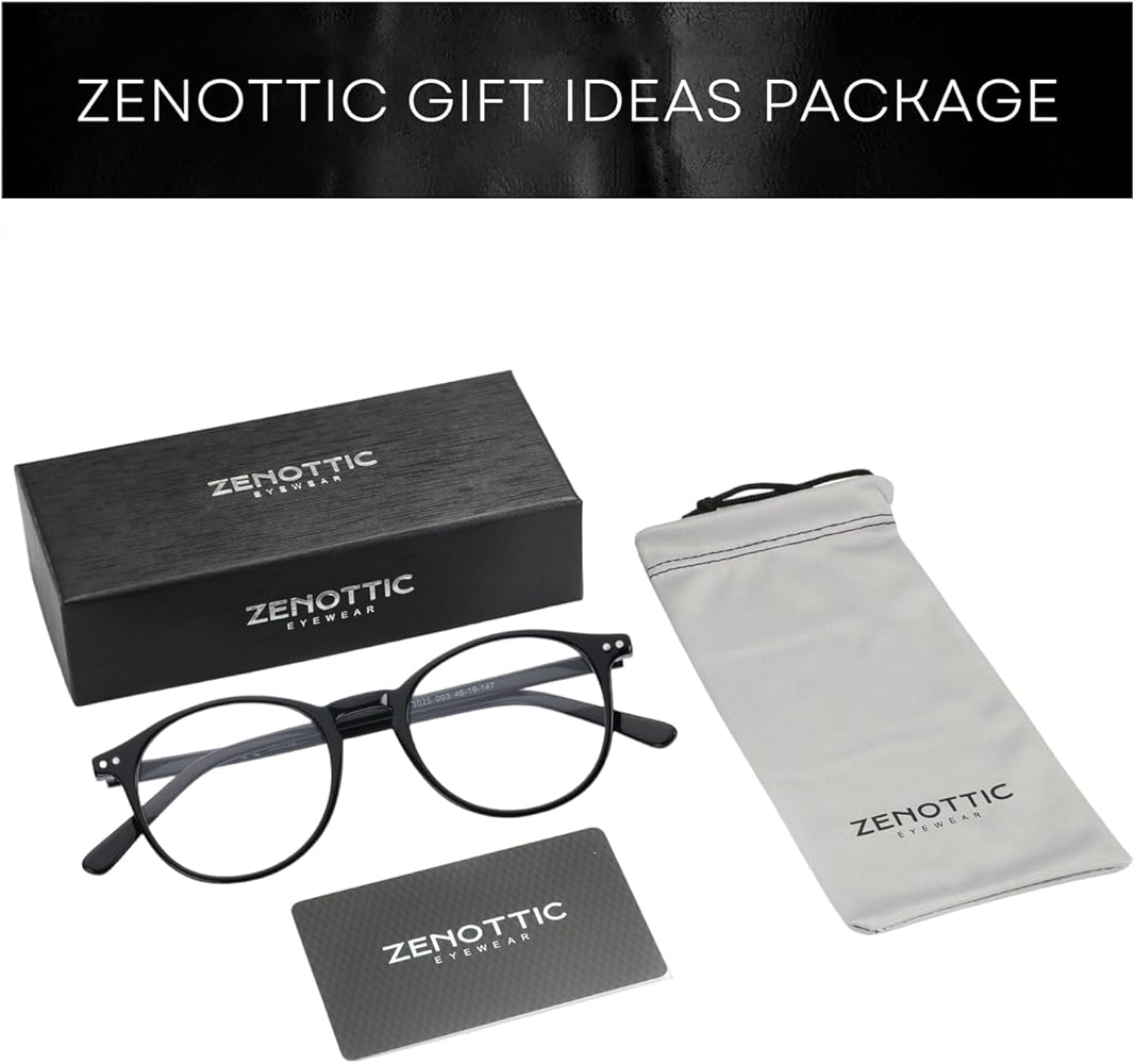 ZENOTTIC Vintage Round Glasses for Women Men Non-Prescription