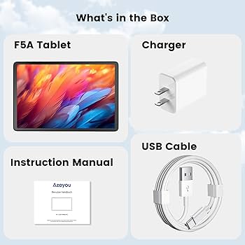 Azeyou Android Tablet 10 Inch, 8GB RAM+128GB ROM(1TB TF), Octa