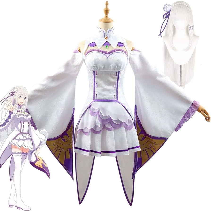 Amazon.co.jp: エミリア コスプレ衣装 ウィッグ追加可 リゼロ