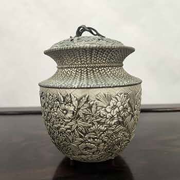 香炉 鳳凰蝶草花文・菊文三つ足有線七宝香炉 香道具 御茶道具 明治時代