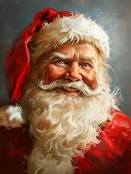 Vintage Santa Claus Diamond Art Kits for Adults,Full Circle