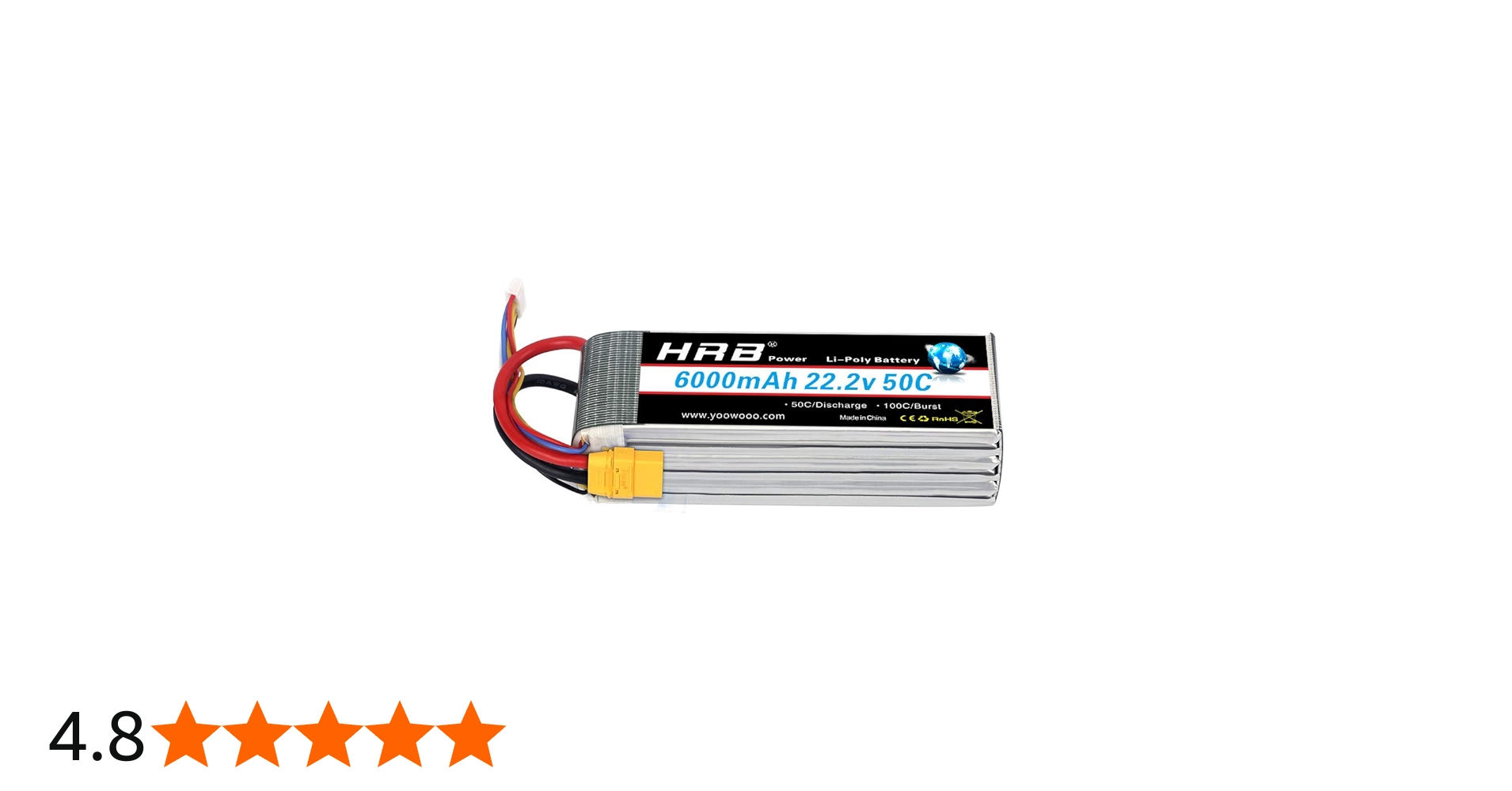 Amazon.co.jp: HRB 6S 22.2V 6000mAh 50C XT90 リチウムポリマー電池
