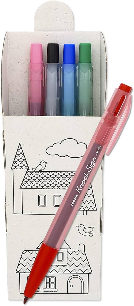 Amazon.co.jp: ゼブラ 水性ペン ノックサイン 5色セット 壁掛け