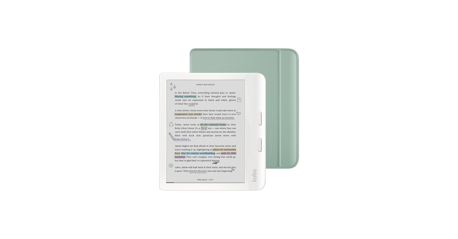 Amazon.com: Kobo Libra Colour White eReader with Case Bundle