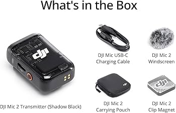 DJI Mic 2 Transmitter (Shadow Black), Wireless Microphone with