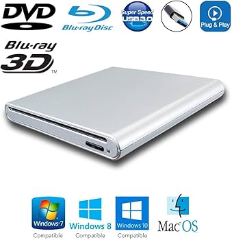 Amazon.co.jp: ホワイト USB 外付けブルーレイDVDCD光学ドライブ Dell