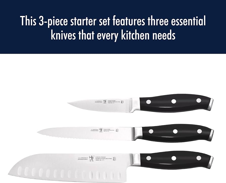 Amazon.com: HENCKELS Forged Premio 3-pc Starter Knife Set, Black