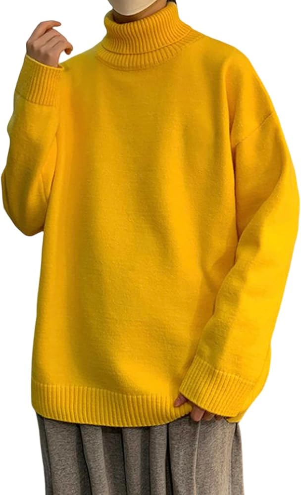 Amazon | [Shiyato] ニットセーター メンズ 秋冬 M 黄色