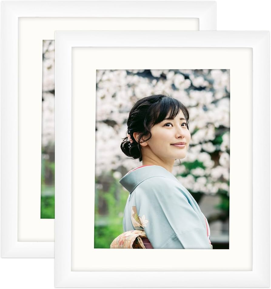 Amazon.co.jp: フォトフレーム 六切 木製額縁 2枚セット ウッドフォト