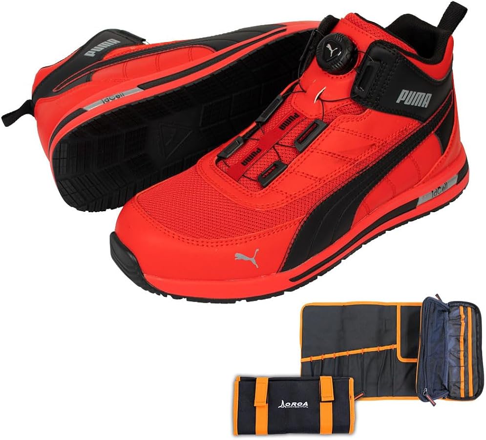 Amazon | [プーマ] 安全靴 スイッチバック レッド ディスク ミッド