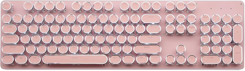 Amazon | EWEADN メカニカル式ゲーミングキーボード タイプライター風