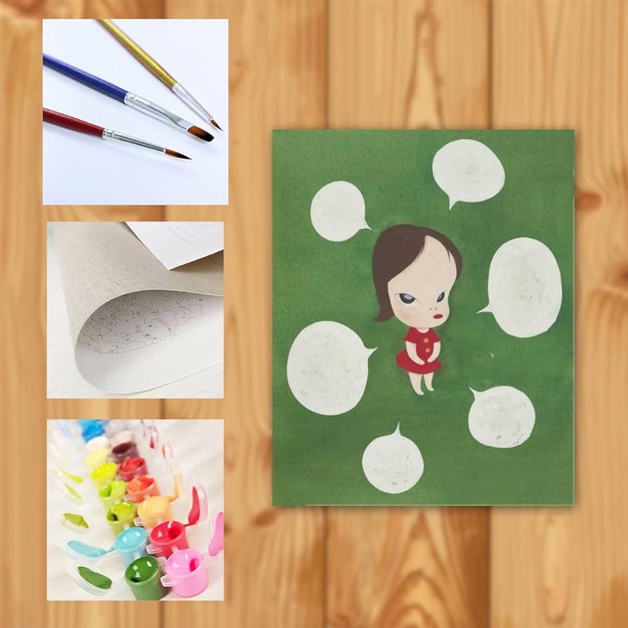 Amazon.co.jp: 奈良美智 数字キットによる絵画 デジタル油絵