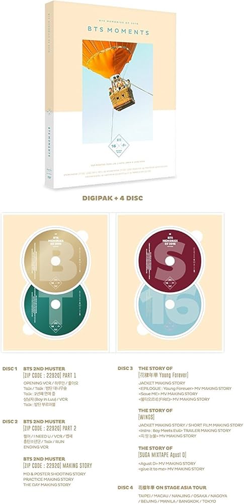 Amazon.co.jp: BTS – BTS MEMORIES OF 2016 DVD 4disc + 188p Special