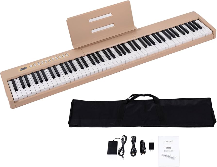 Amazon | Carina 電子ピアノ 88鍵盤 キーボード 軽量スリム 充電式