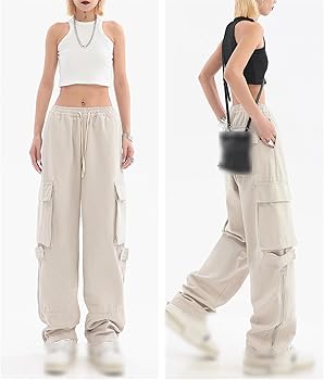 Cargo Pants Women High Waist Women's Pants Womens Side Pocket