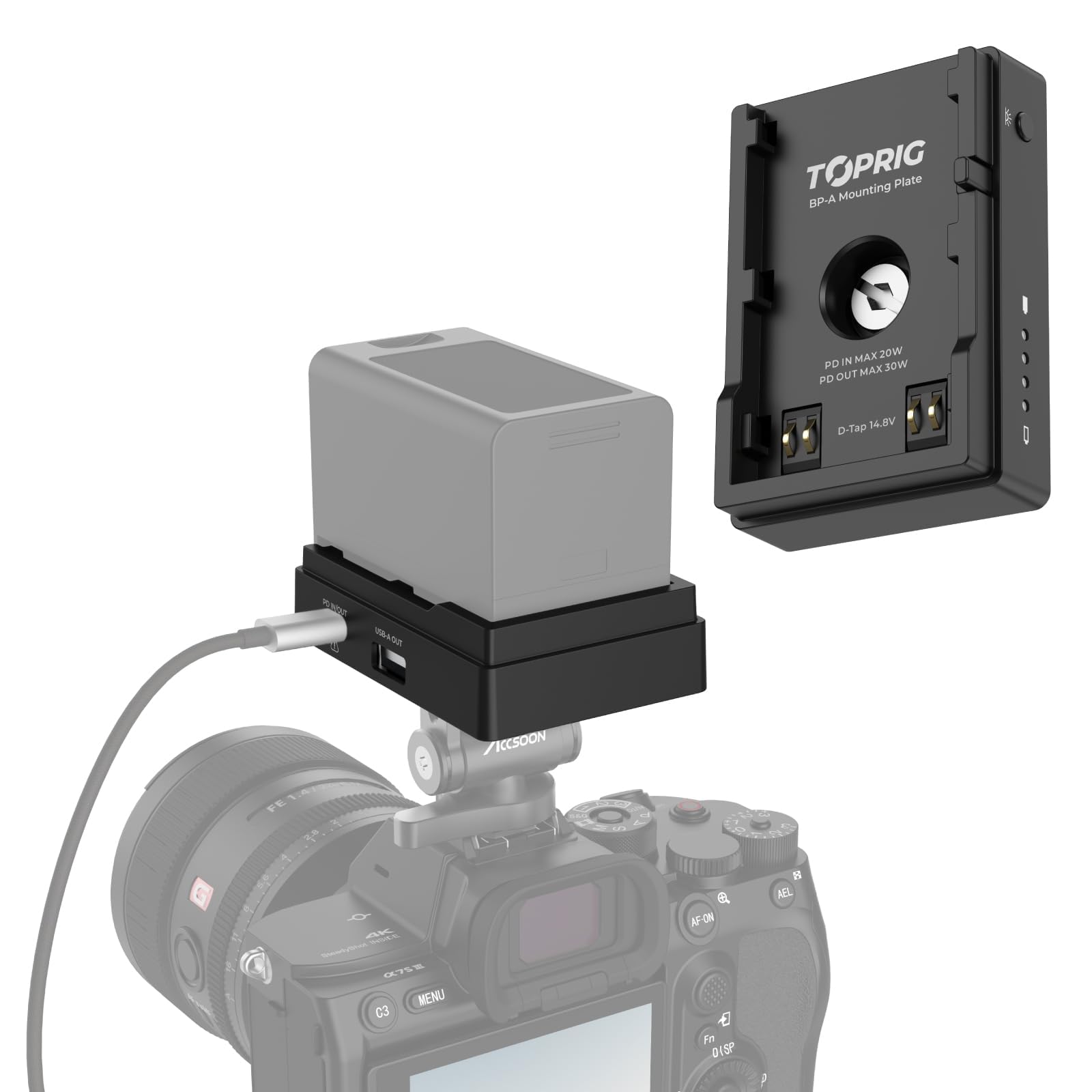 Amazon | Toprig BP-A30 BP-A60 BP-A90 バッテリーアダプターマウント