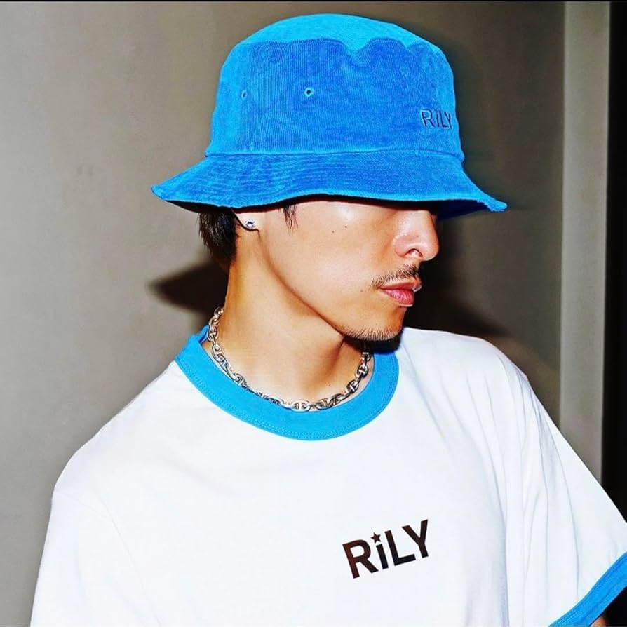 Amazon.co.jp: 今市隆二 RILY バケットハット ブルー 青 : ファッション