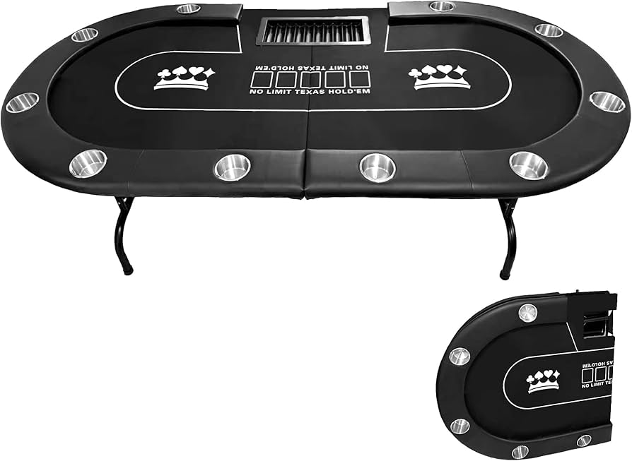 Amazon.co.jp: TiltPlay ポーカーテーブル 折りたたみ 10人対応 家庭用