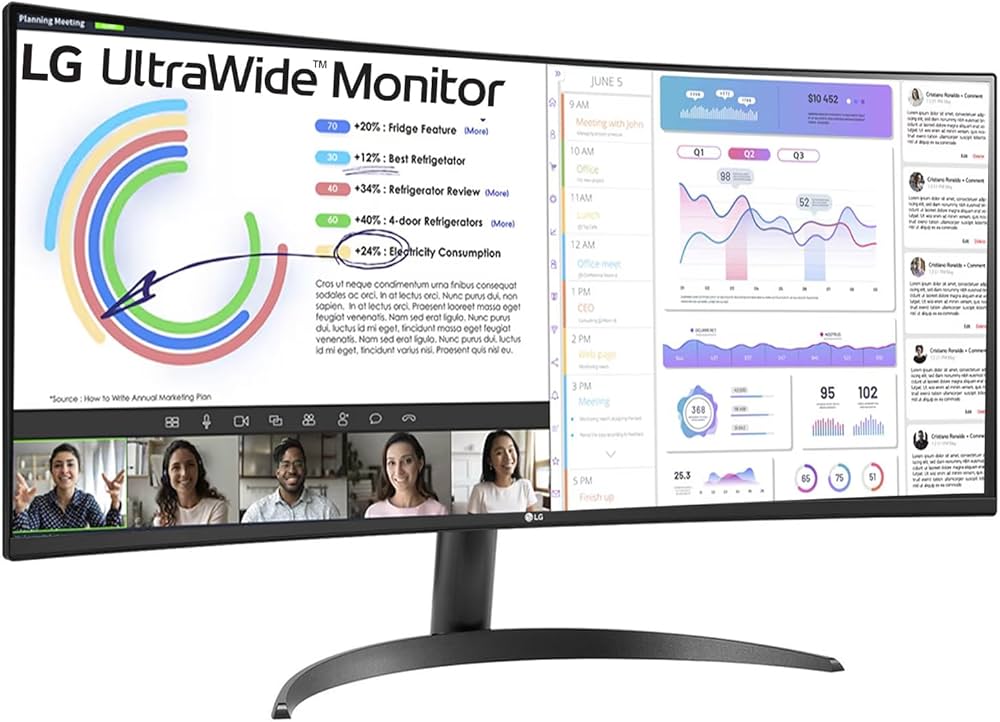 Amazon.co.jp: LG 34インチ 21:9 カーブウルトラワイドモニター、WQHD