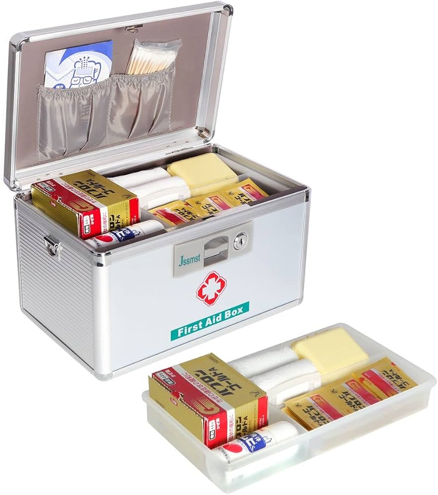 Amazon.co.jp: Jssmst 救急箱 薬箱 医薬品貯蔵ボックス 保管ボックス