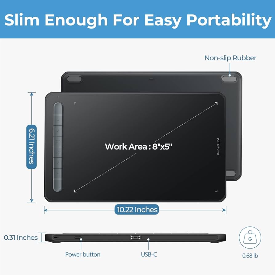 Amazon.com: XP-PEN Deco MW Bluetooth Computer Graphic Tablet 8x5